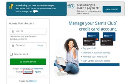 Options to pay Sams Club Credit